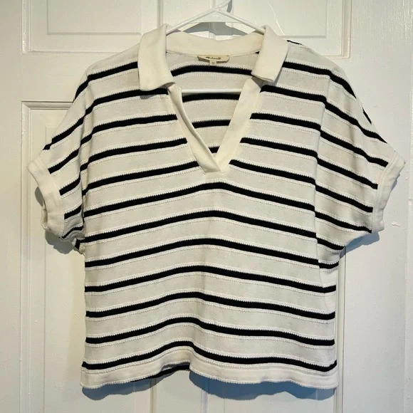 Madewell relaxed v-neck polo shirt - Picture 2 of 10